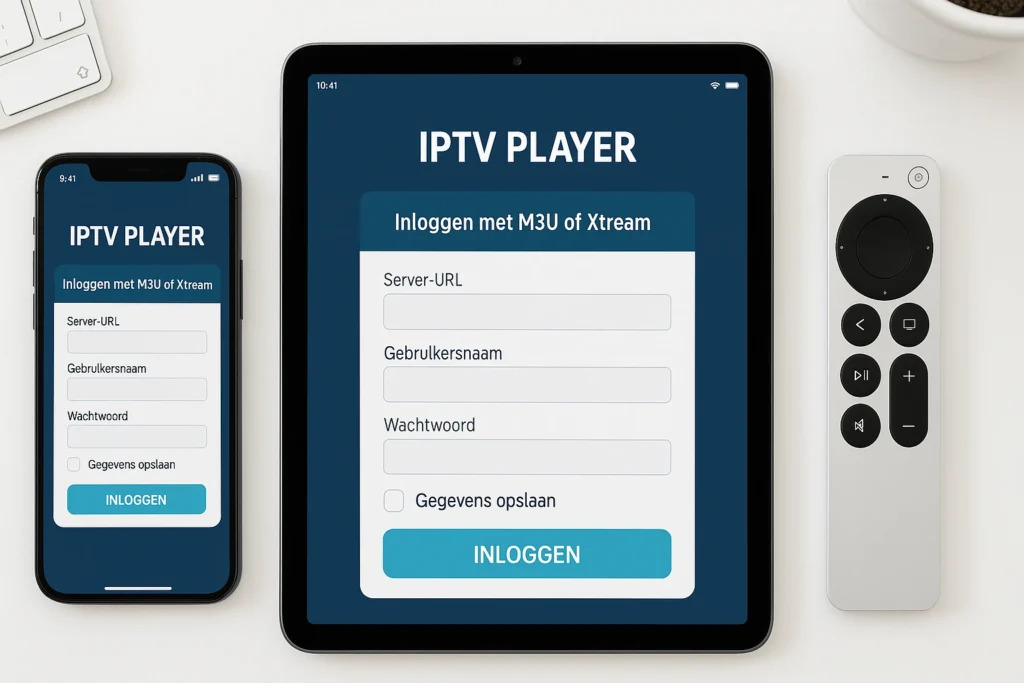 IPTV Smarters Pro op iPhone, iPad en Apple TV: inloggen met M3U of Xtream Codes.